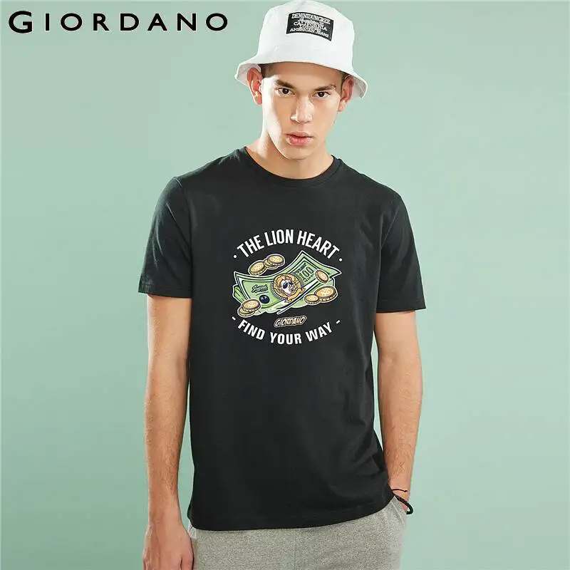 Giordano мужская футболка Supzeol серия тема печатные футболки 100% Чистый хлопок Круглый