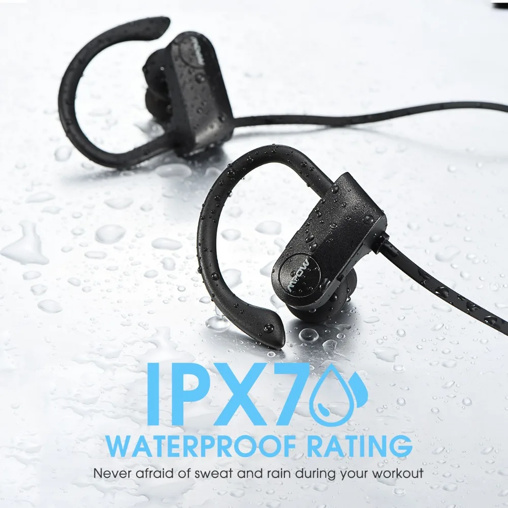 Mpow ipx7 водонепроницаемые D7 2-я версия 10-12H время воспроизведения Bluetooth беспроводные 4,1 наушники спортивные наушники для iPhone Xs Xr Xiaomi