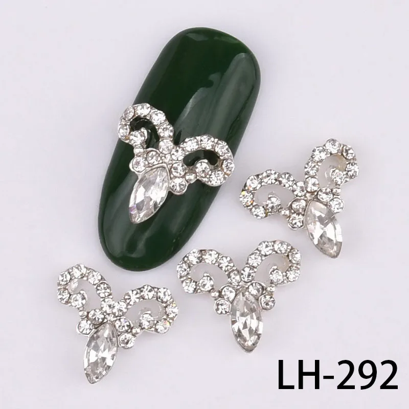 LH-292 10 шт украшения для ногтей рыба в форме сердца ладонь Золото Серебро сплав Маникюр Кристалл Стразы для 3D украшение для ногтей LH286-297 - Цвет: LH-292