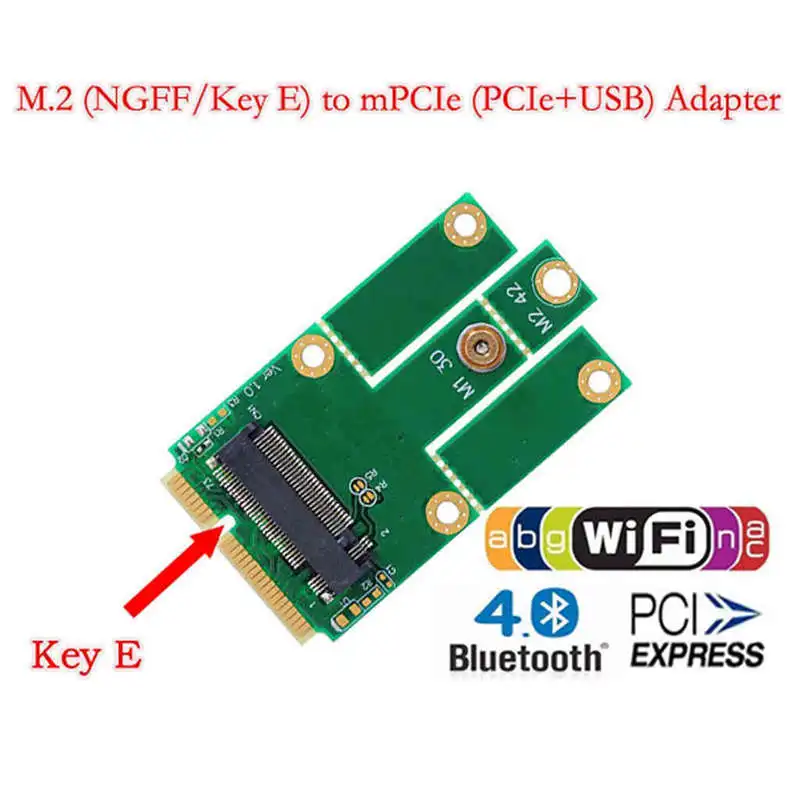 M.2 Ngff ключ E к Mini Pci-E Wifi Bluetooth 4 0 USB2.0 адаптер карта | Компьютеры и офис