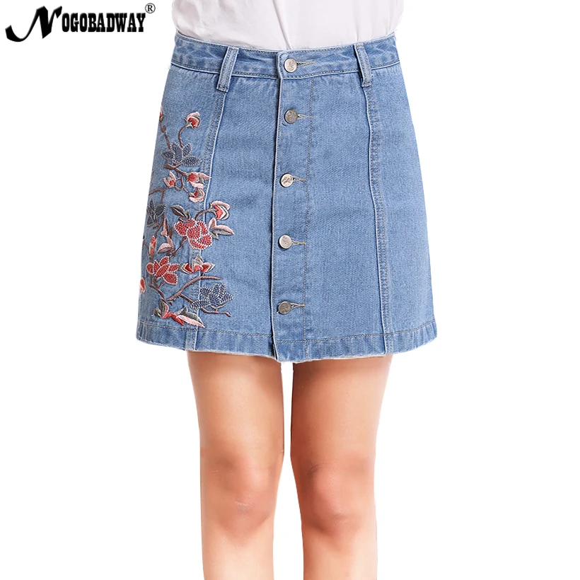 Джинсовые юбки с высокой талией больших размеров для женщин 2018 Летняя короткая