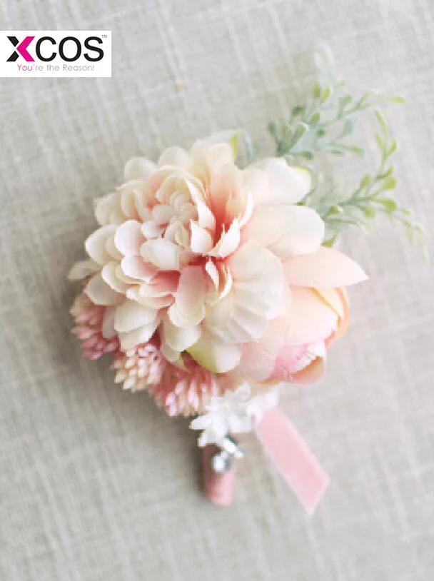 Wedding Prom Boutonniere Flower Brooch Hand Corsage Witness Groom Bridesmaid Groomsmen Wrist Flowers HQ510 |
