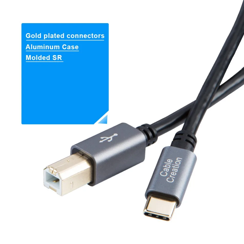 Кабель CableCreation 6.6 футов/10 футов/15 футов USB Type C к 2 0 B Male для принтера и сканера