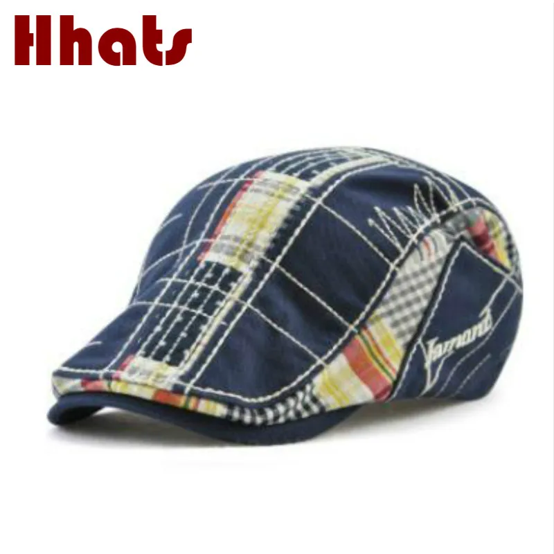 Кепка берет в клетку для мужчин и женщин регулируемый хлопковый Повседневный с