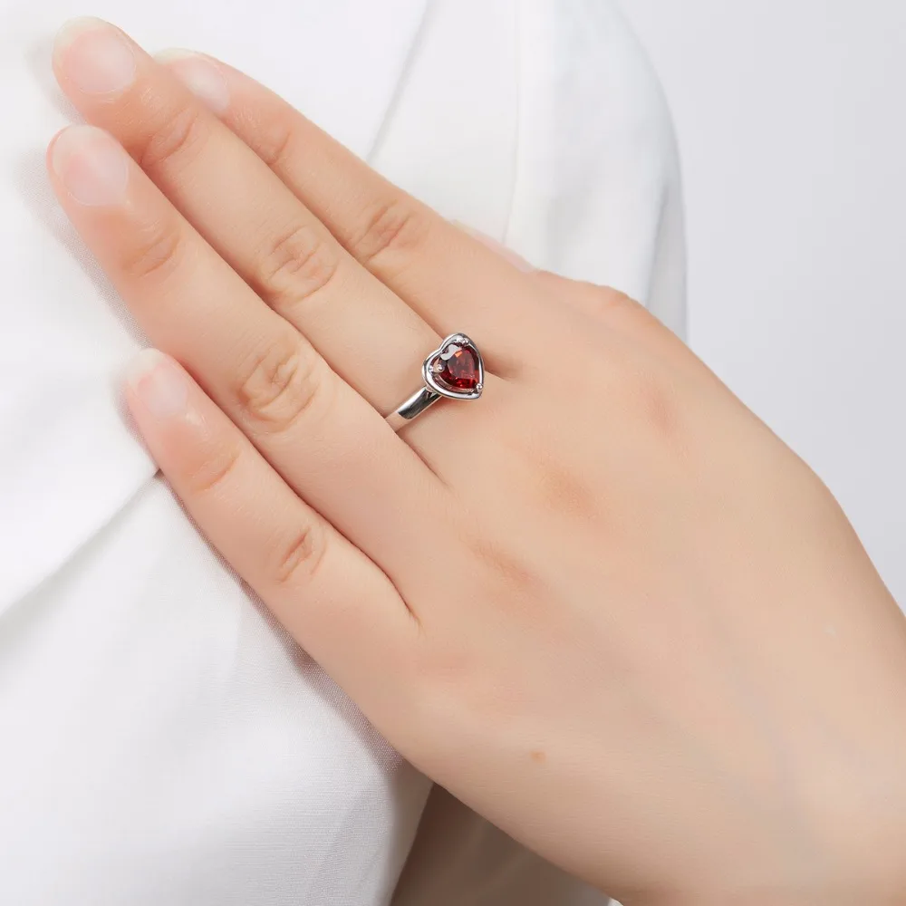 Серьги и кольцо Hutang из серебра 925 пробы с натуральным гранатом карата|jewelry sets|fine