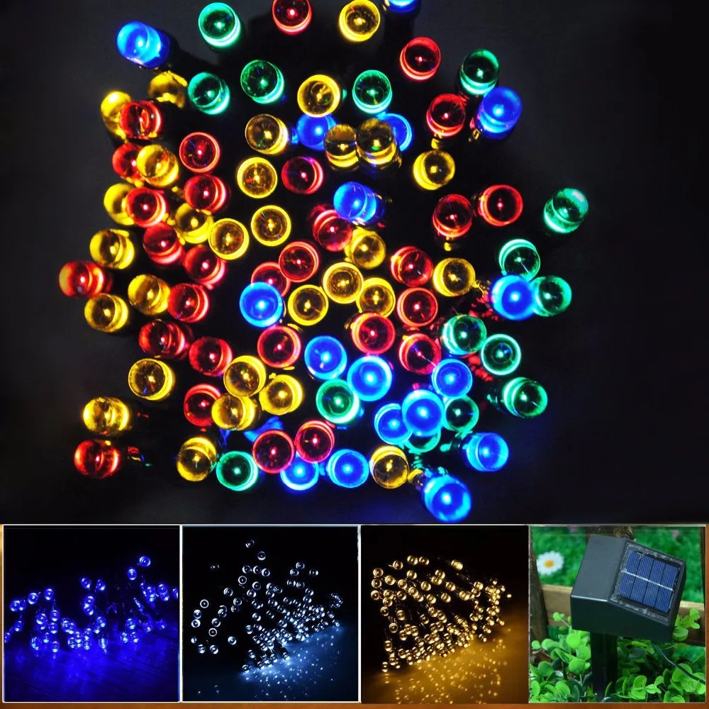 12 м 100 Светодиодная панель на солнечных батареях сказочные гирлянды лампы для