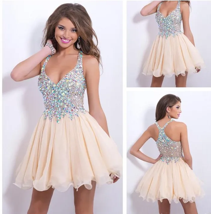 Трапециевидный спагетти ремни горный хрусталь без рукавов короткая пром платья /