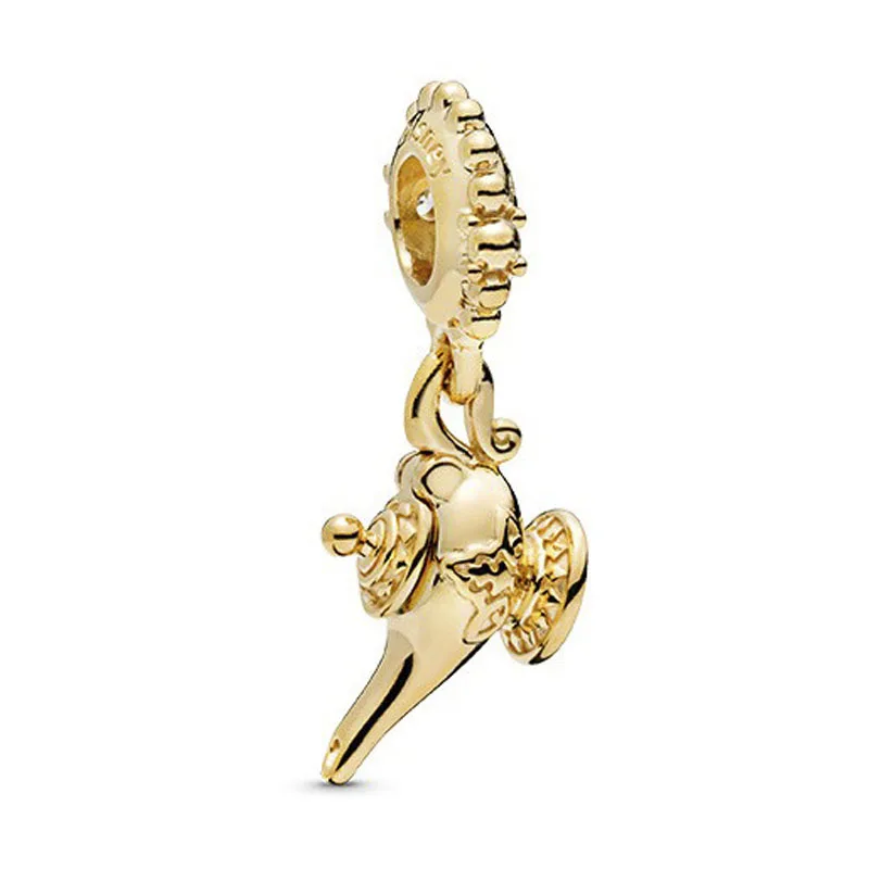 gold Aladdin lamp Модный бренд новейший цветок семья горячий воздух очаровательный баллон подходит Pandora бусины браслет DIY 925 аксессуары для изготовления ювелирных изделий - Цвет: gold Aladdin lamp