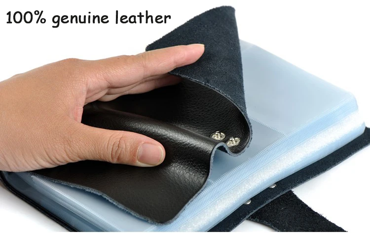 Мужчины и женщины натуральная кожа карта на складе Бизнес имя мешок Воловья ID