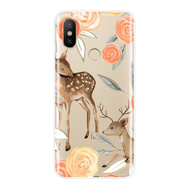 Задняя крышка для Xiaomi MI A1 A2 Lite Mi5 Mi6 Mi8 мягкий силиконовый чехол с цветочным