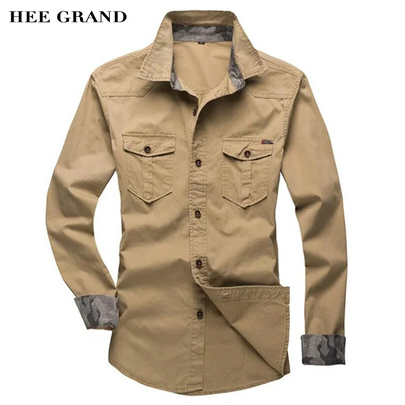 HEE GRAND/мужские облегающие рубашки с длинным рукавом хит продаж повседневные