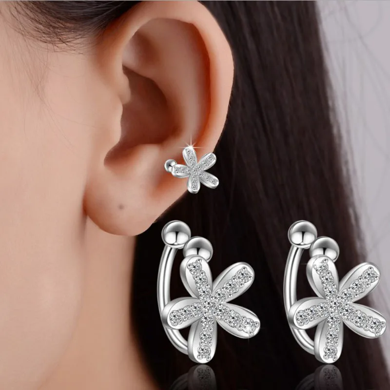 

Женские серьги-Клипсы из серебра 925 пробы с фианитами