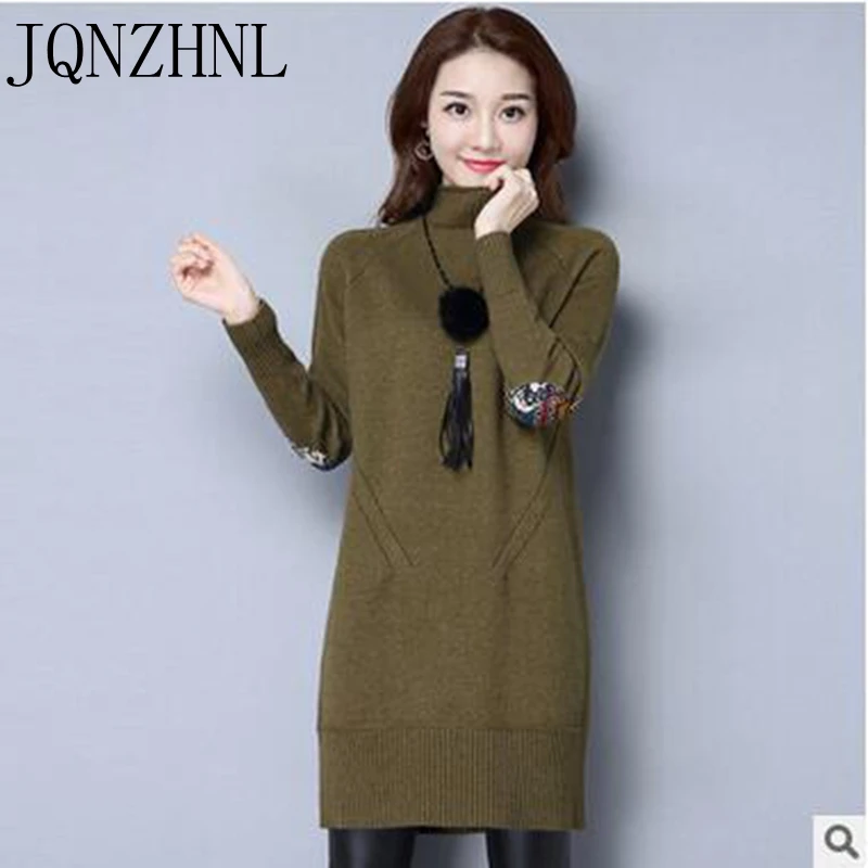 JQNZHNL2017Autumn зимние Большой ярдов Женская Одежда Свитер Dress Мода slim вязание Свитера