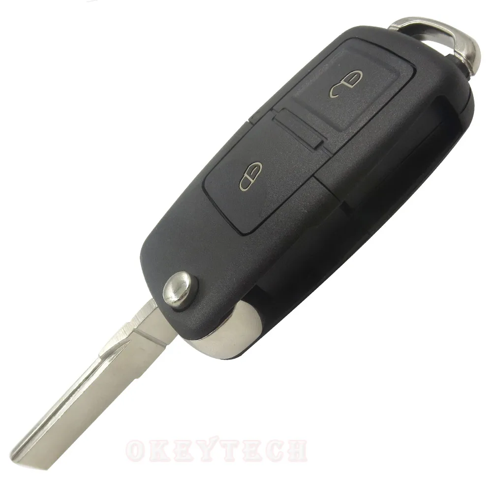 OkeyTech 2 кнопки дистанционного ключа оболочки флип складной автомобиль для VW