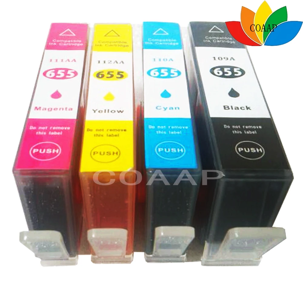 

4x Compatible HP 655 hp655 HP-655XL Ink Cartridges with Chip For Deskjet 3525 4615 4625 5525 6525 Printer