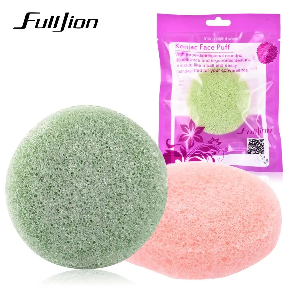 Fulljion 1 шт. круглый Konjac косметический слоеный уход за лицом натуральный завод