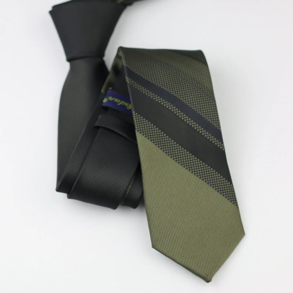 Новые мужские галстуки LAMMULIN черные с армейским зеленым полосатым жаккардовым