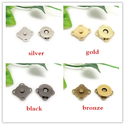 Оптовая продажа 100 комплектов Металлическая магнитная кнопка цвета