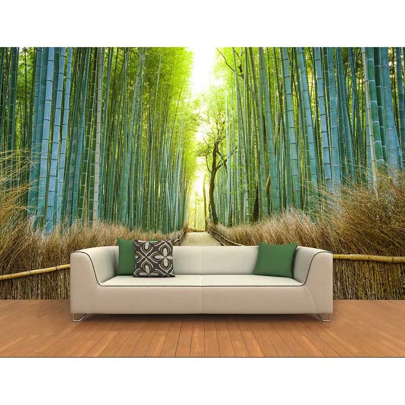 Новая 3D бамбуковая лесная фото настенная бумага фрески стерео для гостиной