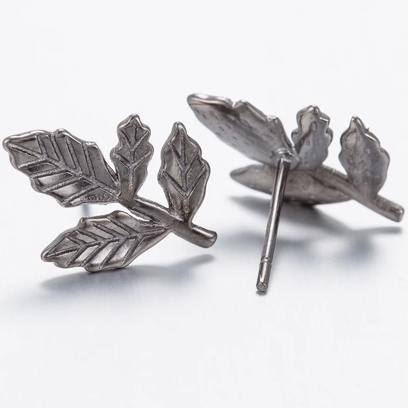 Shuangshuo Vintage Leaf Stud Earrings for Women Cat Earings Fashion Jewelry Plant Christmas Earring pendientes | Украшения и