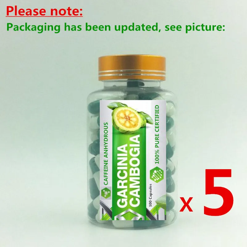 5 bottles Органический Камбоджийский экстракт гарцинии с превосходным поглощением, поддерживает потерю веса, все натуральные, без ГМО, 100 Количество - Цвет: 5 bottles