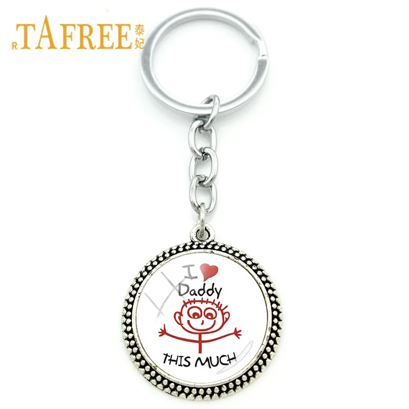 Брелок TAFREE Classic Je Love Papa Father индивидуальный стеклянный купол брелки для