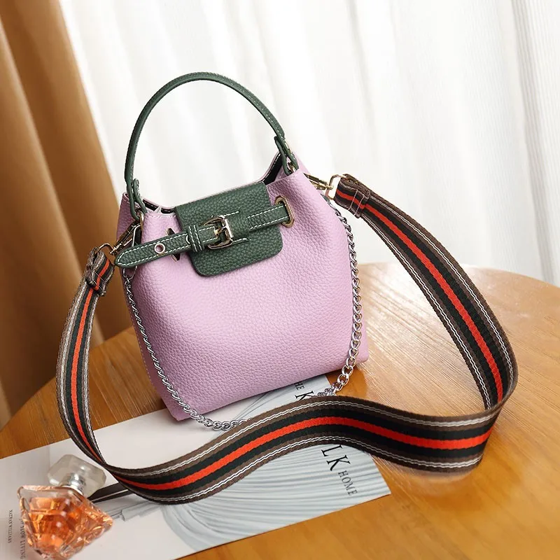 Purple Handbag LIKETHIS, модная женская сумка через плечо из двух частей, широкий плечевой ремень, сумка на плечо из искусственной кожи, маленькие повседневные сумки-мессенджеры - Цвет: Purple Handbag