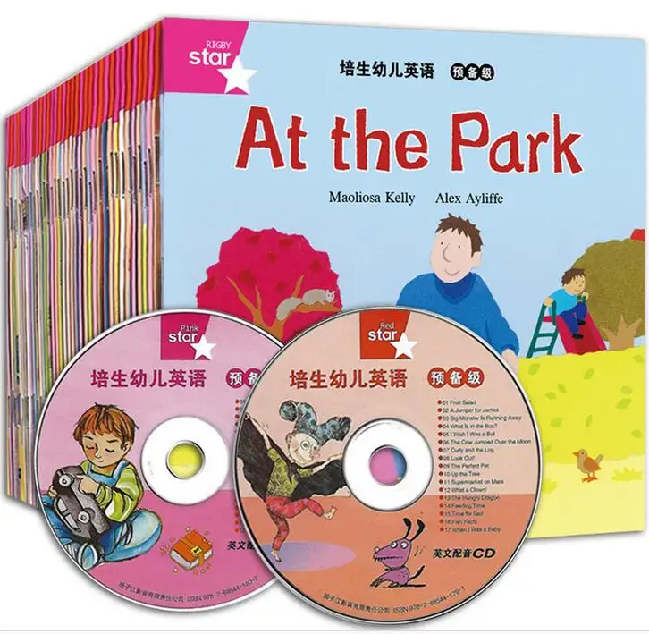 35 шт./лот Pei Sheng основной английский рисунок мультяшная история книга с DVD детский
