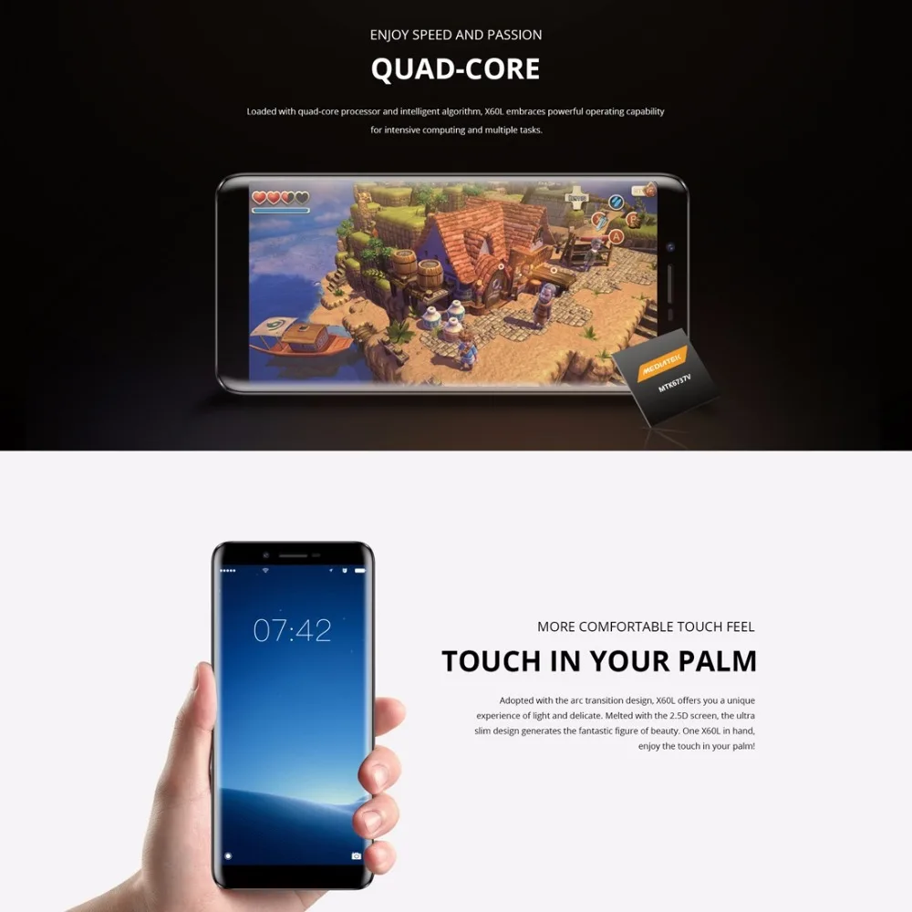DOOGEE X60L 3300 мАч 4 г 5 дюймов 18: 9HD Экран Смартфон 13 0 + 8 Мп 2 16 ГБ телефона MTK6737V ядра Android 7