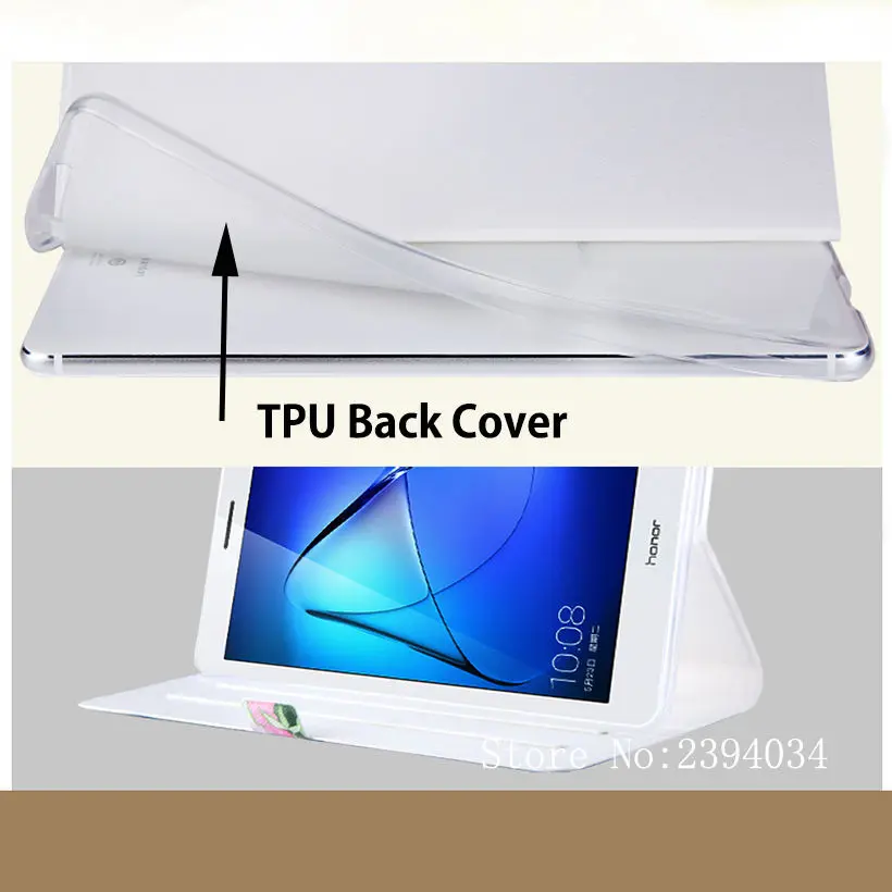 Тонкий Модный чехол для Huawei MediaPad T3 7 0 умный с подставкой из ТПУ и искусственной