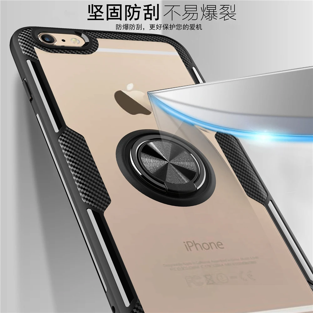 Роскошный прозрачный автомобильный держатель кольцо чехол для iPhone X XS телефонные