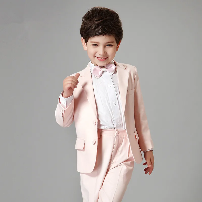 same as image KUSON Jacket Pants 2Pcs Set Pink Boys suits for weddings Kids Prom Wedding Suits for Boy Children Clothing Formal Costume - Цвет: same as image