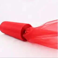 HAOCHU 8 ''широкая белая органза в рулоне Тюль 9 цветов DIY кружевная ткань для столешниц для свадьбы или «нулевого дня рождения» украшение 20 м/лот - Цвет: red
