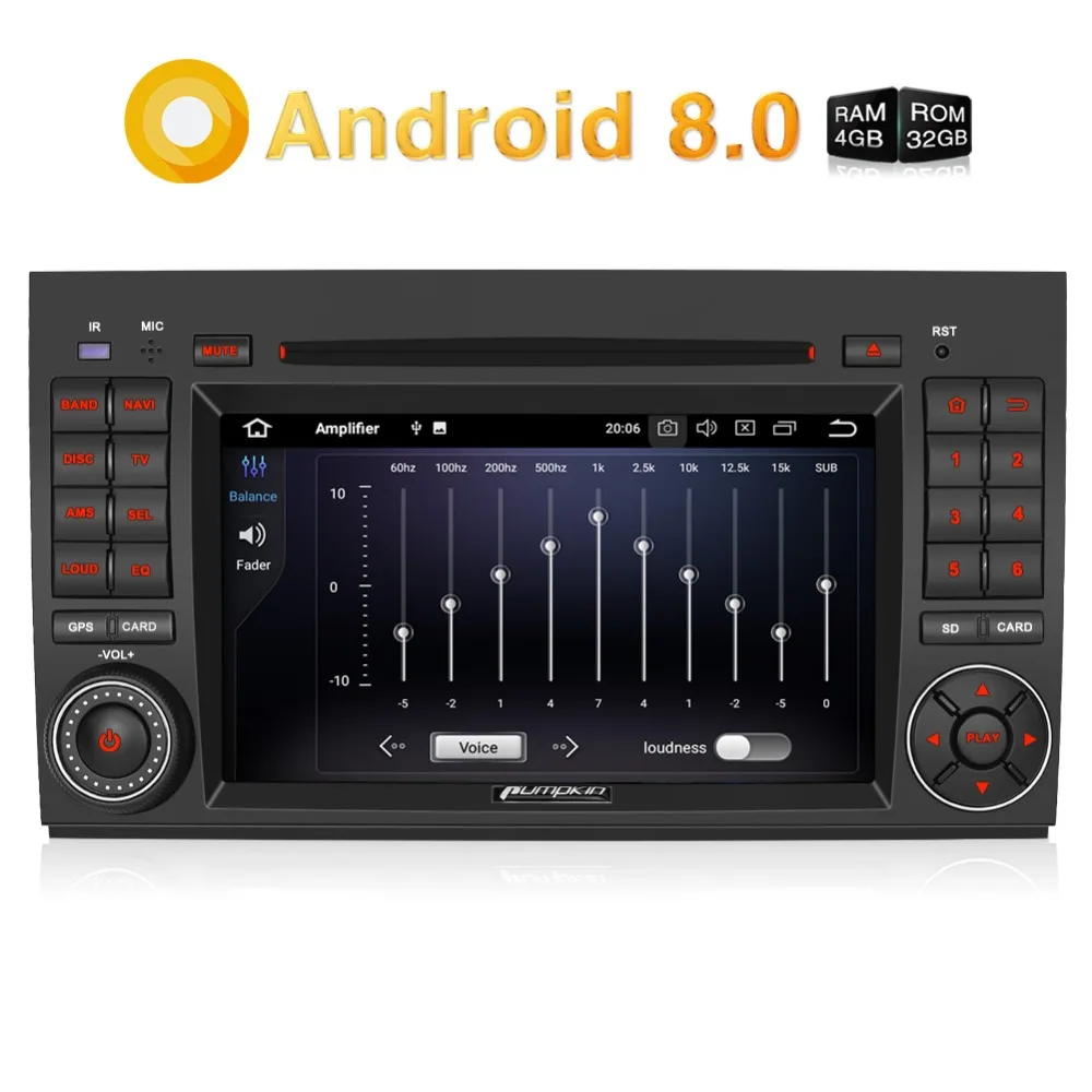 Pumpkin 2 Din7'ɺndroid 8 0 автомобильный стерео Восьмиядерный gps-навигатор 4 Гб RAM Wifi 4G