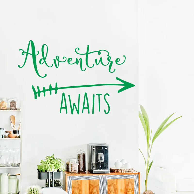 &quotadventure awaits&quot PVC wall sticker kid room decoration home DIY decorative detachable waterproof | Дом и сад
