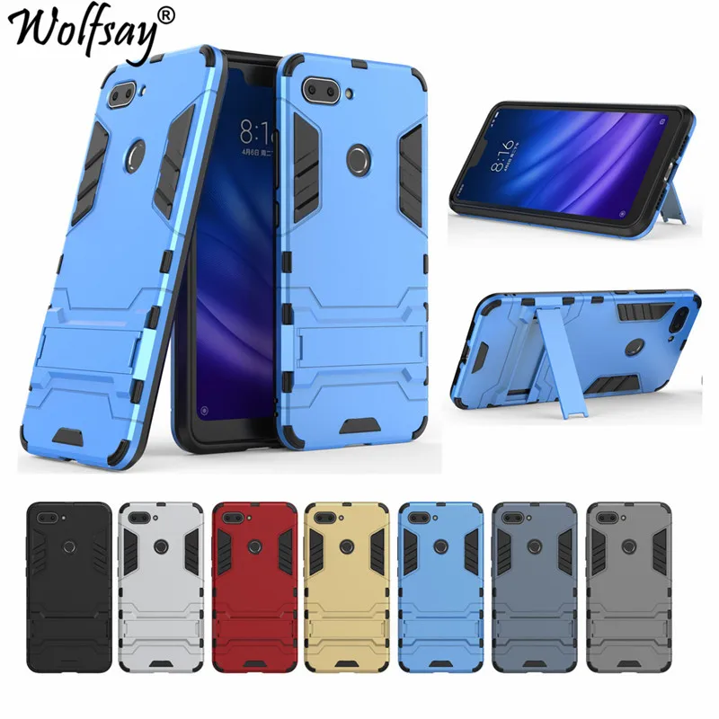 Чехол Wolfsay для Xiaomi Mi 8 Lite тонкий ПК + мягкая резиновая броня чехол телефона Fundas Mi8x |