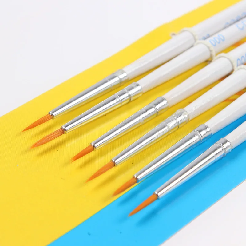 Bianyo 6Pcs Fine Hand-painted Hook Line Pen Round Tip Gouache Watercolor Brushes Drawing Art Student Stationery Supplies | Канцтовары