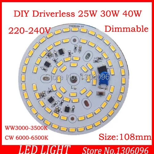 3 Вт 5 7 9 12 15 18 25 30 40 60 100 установлен чип без водителя SMD5730 2835 и драйвер IC. Алюминиевая