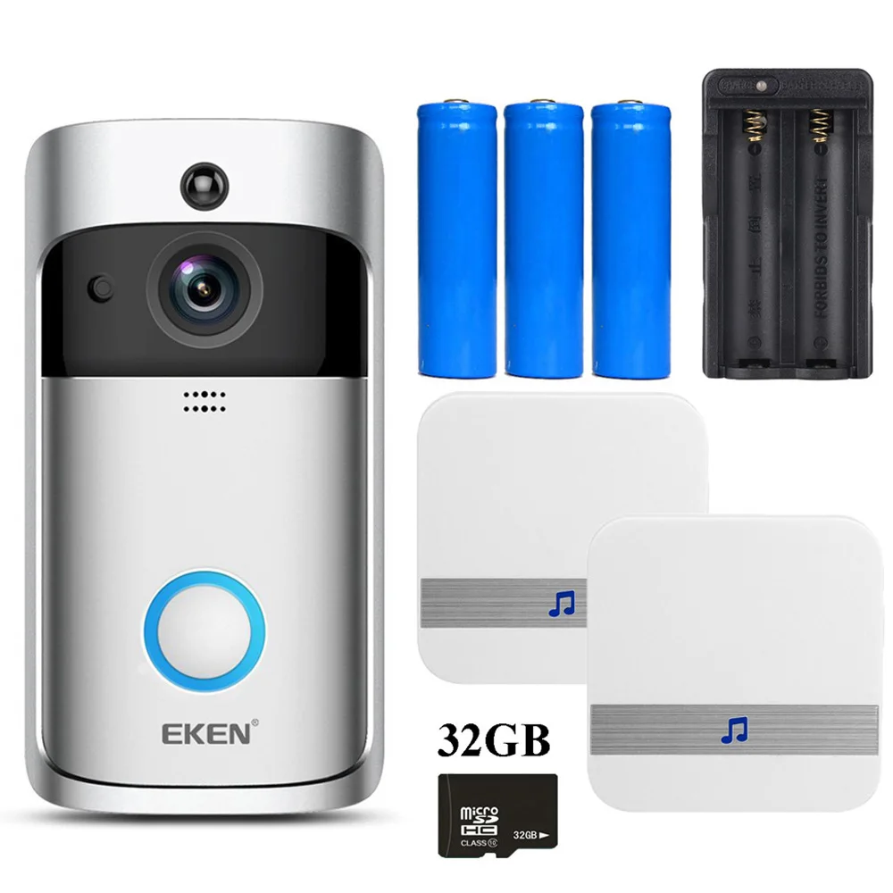Option 4 Eken V5 Wifi умный дом видео дверной звонок камера Дверной звонок с колокольчиком ночного видения PIR датчик движения приложение управление - Цвет: Option 4