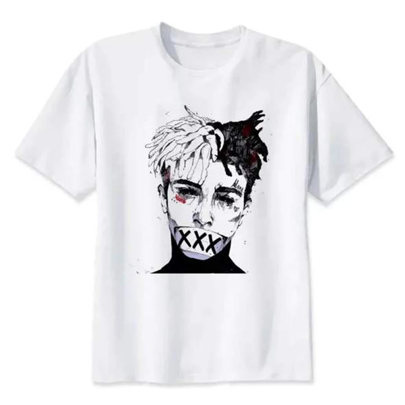 2018 новейшая мода мужчина футболка Xxxtentacion Лето Модная Повседневное белый