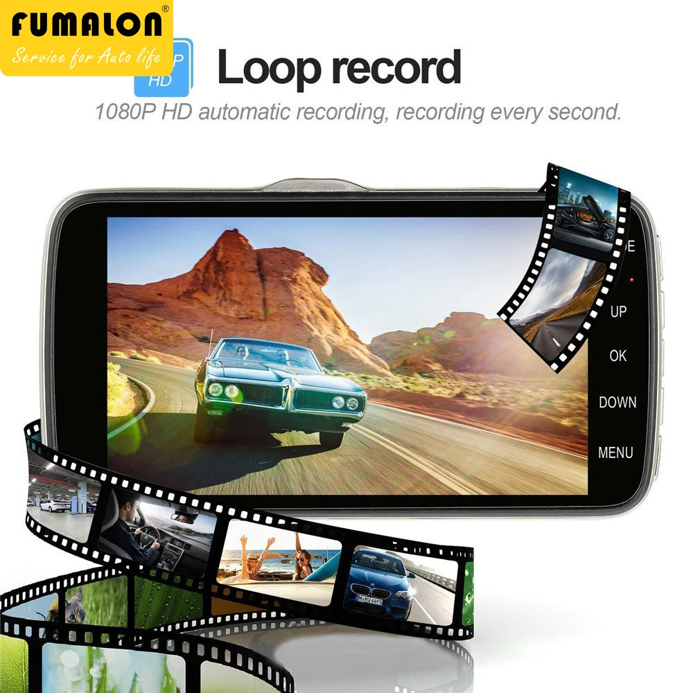 Автомобильная камера фронтальная и задняя 4 0 дюйма DVR видеорегистратор с двумя