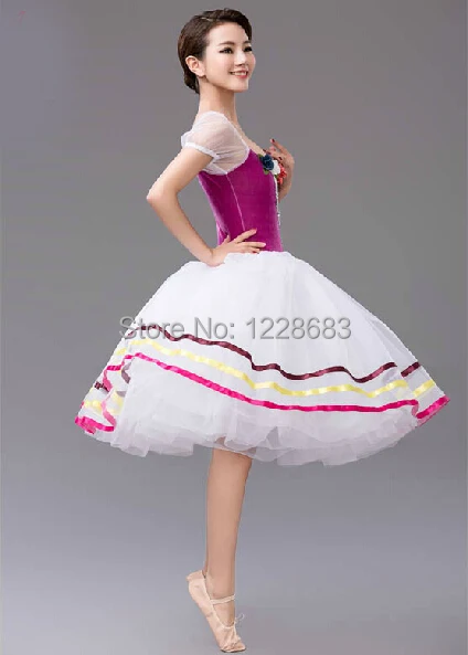 Бесплатная доставка фиолетовая танцевальная одежда сказочное балетное платье