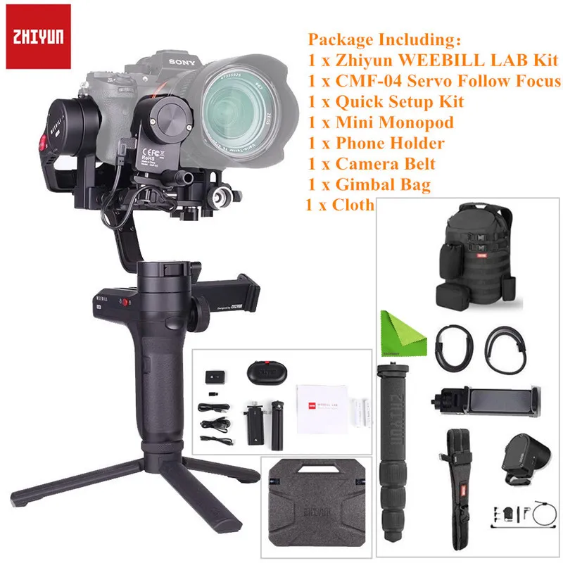 Master Package Zhiyun-Tech weebill лаборатории 3-осевому гидростабилизатору Ручной Стабилизатор для sony беззеркальных Камера Поддержка Сенсор Управление с быстрым набор для установки - Цвет: Master Package