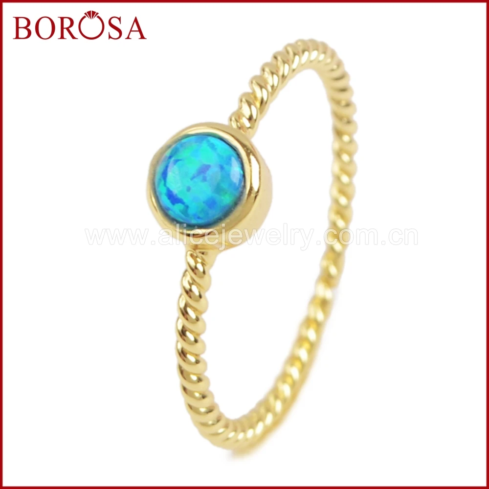 BOROSA 10 шт Горячие японские опаловые Свадебные кольца золотого цвета Модный дизайн