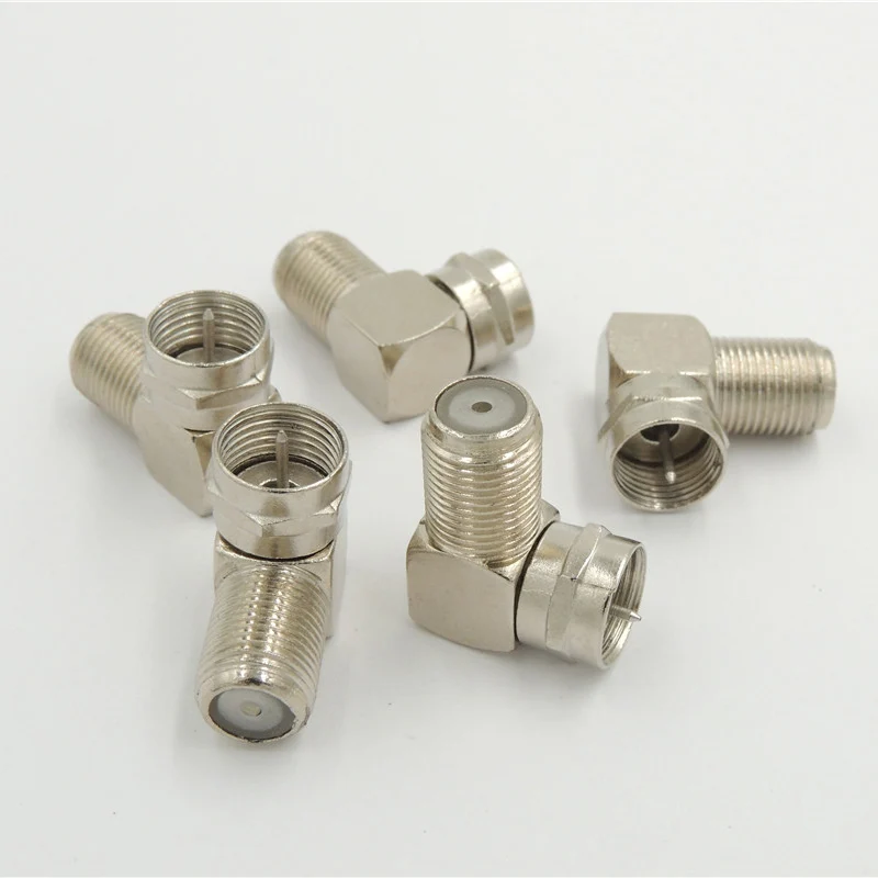 

90 градусов 6 шт F папа к F гнезду в серии правый угол RF разъем адаптера, F-Type спутниковый штекер к женскому соединителю