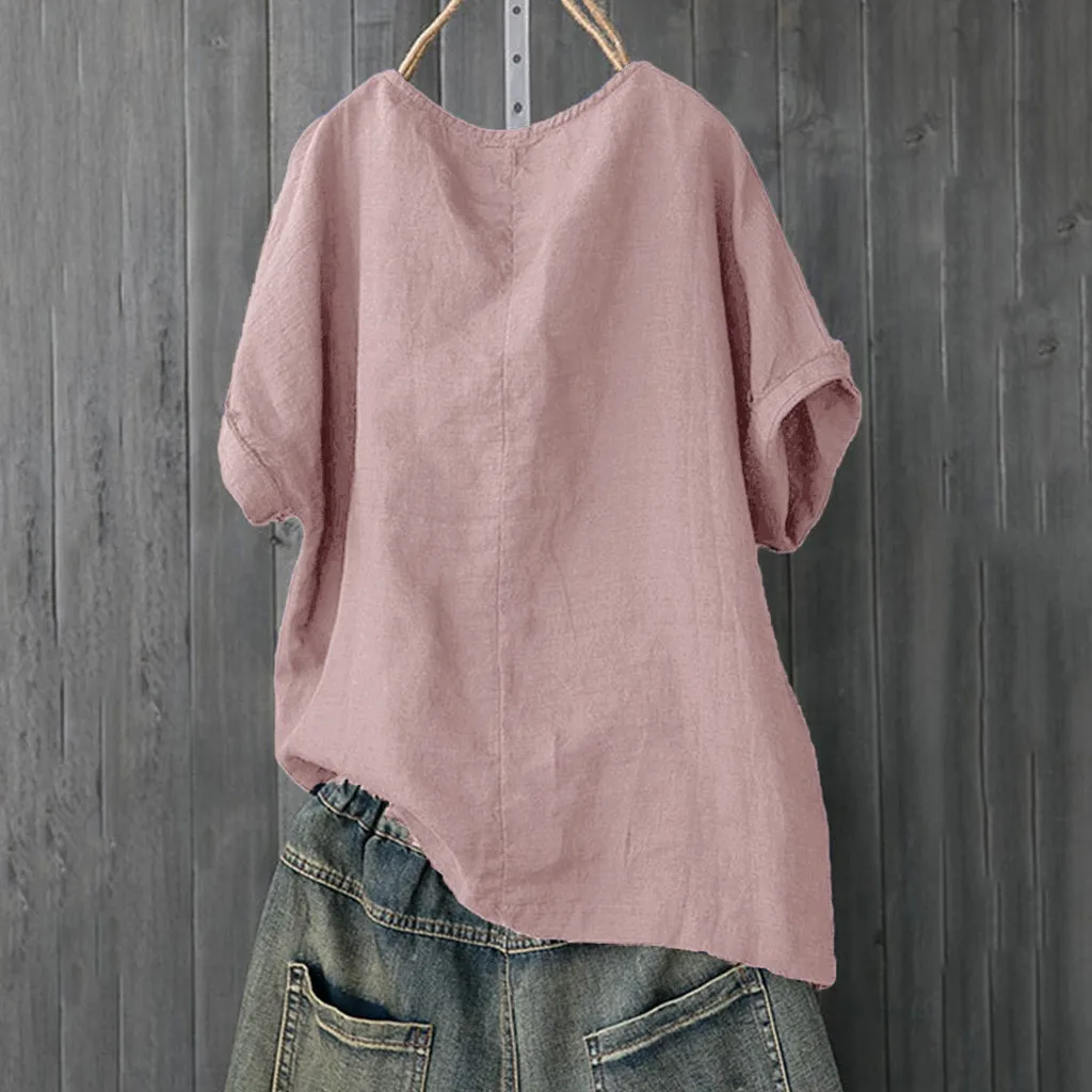 Забавные футболки женская мода повседневная однотонная свободная футболка с