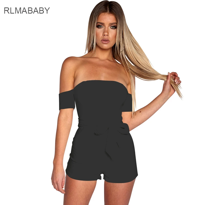 Rlmababy 6 Цвет с открытыми плечами Молния сзади Для женщин короткий комбинезон Sexy