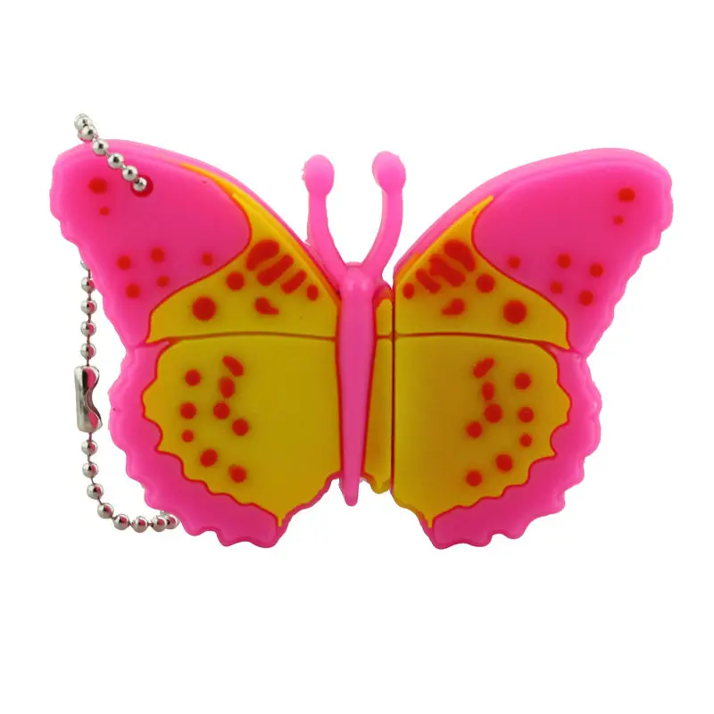 New Cartoon Usb Flash Drive Butterfly Model Flower 4G 8G 16G 32G 64G Pendrive 128GB USB 2.0 Pen Memory Stick | Компьютеры и офис
