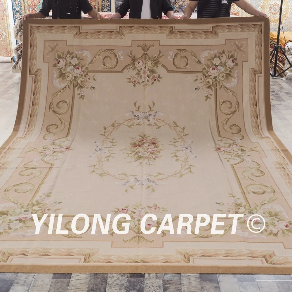 Goede Yilong 9'x12 'Aangepaste Platte Geweven Hand Made Franse Aubusson Tapijt (W34C9x12)