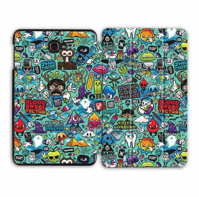 MTT мультяшный чехол с граффити для samsung Galaxy Tab A A6, 10,1 дюймов, SM-T580, T585, тонкий откидной Чехол из искусственной кожи с подставкой, чехол для планшета - Цвет: SS11